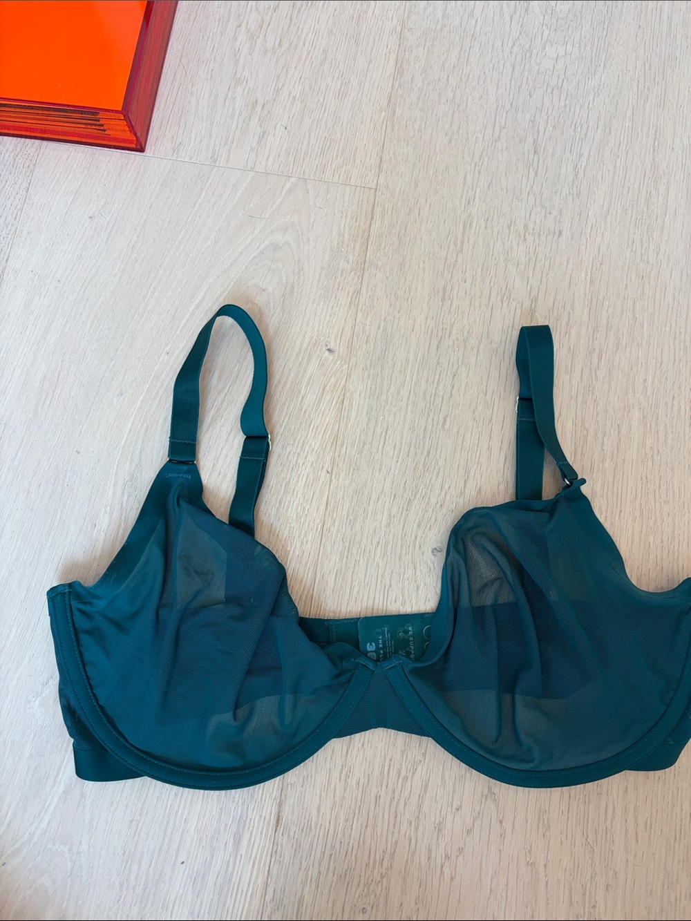 CUUP Sheer Underwire Bra in Deep Teal